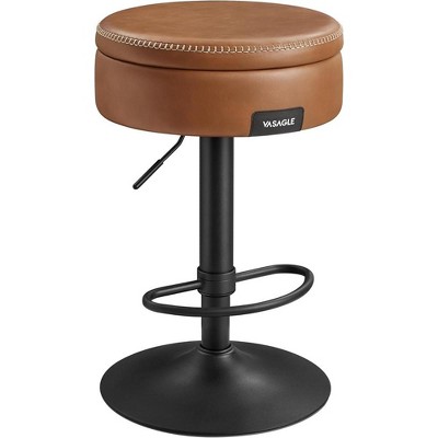 VASAGLE 360° Swivel Bar Stool, Height Adjustable Barstool with Storage