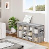 Shoe Storage Cabinet Bench,Entryway Bench with Storage and Seating,Shoe Rack with Cushion and Adjustable Shelf - 2 of 4