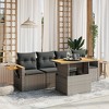 vidaXL Garden Sofa Set Grey PE rattan Large Adjustable Armrests - 2 of 4