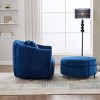 Swivel Barrel Chair and a Half with Storage Ottoman,40.35"W Velvet Oversized Accent Chair for Living Room Bedroom Lounge-Baofuwish - 3 of 4
