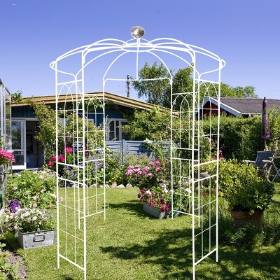 Metal Garden Arch Trellis, Birdcage-Shaped Pergola Arbour for Climbing Plants Like Roses, Vines, Clematis, Outdoor Climbers for Shade – Cuddlewood