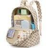 Attop Teen Girls School Backpack Women's Laptop Backpack College School Bag Middle School Travel Work Commuter Backpack (Brown Checkerboard) - 3 of 4