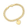 Ross-Simons Italian 18kt Gold Over Sterling Puffed Heart Curb-Link Bracelet - 3 of 4