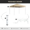 Gulches 13' x 13' Pop Up Canopy Tent, Instant Sun Shelter for Outdoor Parties, Height Adjustable with Wheeled Carry Bag for Garden & Patio (Beige) - 2 of 4