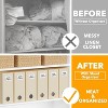 6-Pack Bed Sheet Organizers and Storage, Foldable Sheet Organizers for a Linen Closet, Beige - 2 of 4