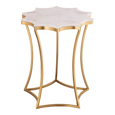 Camilla White Marble Gold Base Sun Shaped Side Table