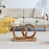 Dexmalle 47'' Rectangle Coffee Table Glass Tabletop with Wood Base - 3 of 4