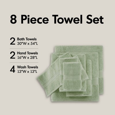 100% Cotton Solid Color Heavyweight Bath Towel Set, Anti-Microbial Certified Highly Absorbent Plushy Bath Towel