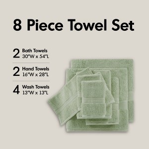 100% Cotton Solid Color Heavyweight Bath Towel Set, Anti-Microbial Certified Highly Absorbent Plushy Bath Towel - 1 of 4