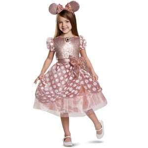 Mickey Mouse Clubhouse Rose Gold Minnie Deluxe Child Costume, Small (4-6x) - 1 of 2