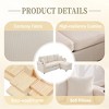 VASIP L-Shaped Sectional Sofa with Storage Ottoman,3-Seat Convertible Design with Cup Holders ,Corduroy Fabric for Living Room, Apartments,Beige - 4 of 4