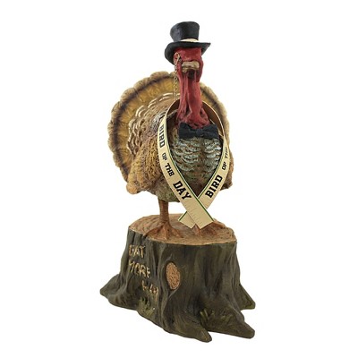 Thanksgiving 7.75" Bird Of The Day Turkey Top Hat Bow Tie  -  Decorative Figurines