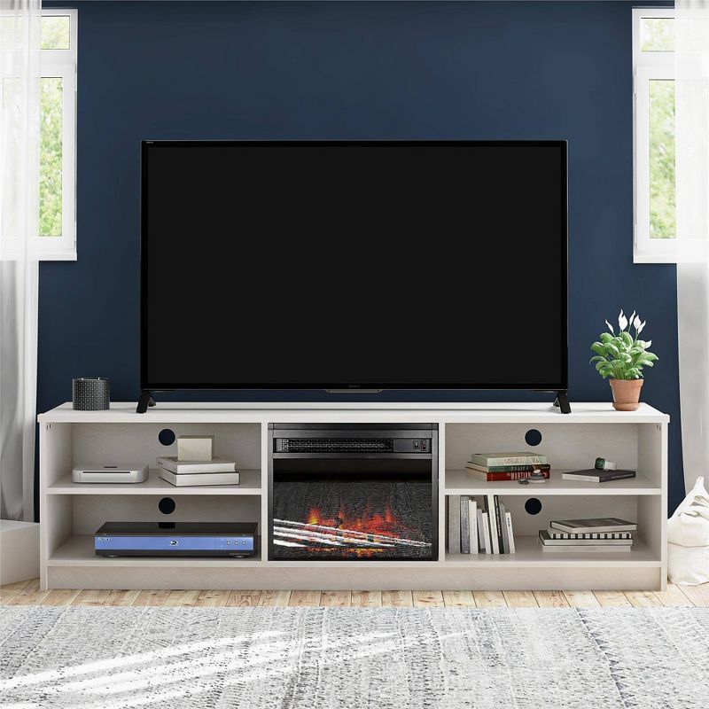 Newton Electric Fireplace Insert with 4 Shelves TV Stand for TVs up to 75" - Room & Joy, 2 of 10