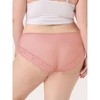 Agnes Orinda Women's Plus Sheer Lace Trim High-Rised Solid Briefs Stretchy Underwear - 2 of 4