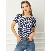 INSPIRE CHIC Women's Crew Neck Short Sleeve Floral T-Shirt - 3 of 4