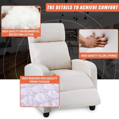 FDW Recliner Chair for Living Room Massage Recliner Sofa Reading Chair Home Theater Modern Reclining Chair - Thumbnail 4