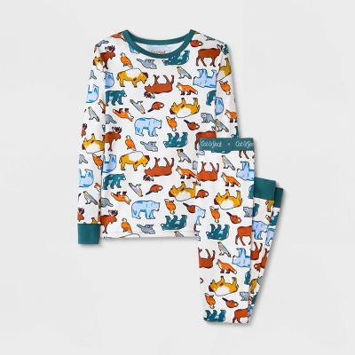 Boys' 2pc Animal 100% Cotton Pajama Set - Cat & Jack™ Cream
