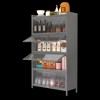 Modern Sideboard Decorative Storage Cabinet, Multi-Level Flip Door Cabinet, CENGHU Buffet Cabinet, for Living Room, Kitchen, Bedroom, Hallway - 2 of 4