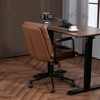 NicBex Adjustable Office Chair Modern Rotatable PU Leather Ergonomic Computer Chair with Fixed Arms and Back Support for Office, Study, Bedroom - 2 of 4
