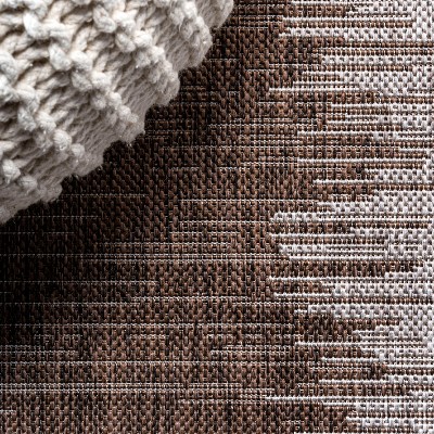 Tavira Strie' Brown/Beige Synthetic Indoor/Outdoor Runner Rug