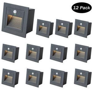 C Cattleya 3.25 in. Hardwired Black Aluminum Motion Sensing LED Outdoor Deck Stair Light with Frosted Acrylic Lens - 1 of 4