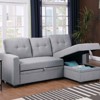 TIRAMISUBEST Linen Upholstered Sectional Sofa with Storage Chaise – Modern Gray Tufted Design for Compact to Medium Spaces-6 Color - 4 of 4