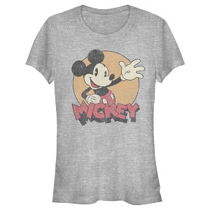 Juniors Womens Mickey & Friends Retro Mickey Mouse T-Shirt - 1 of 4