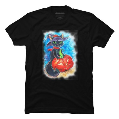 Men's Design By Humans halloween. the witch cat By POLINART T-Shirt