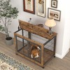 Wooden Indoor Dog Kennel Stylish Pet Crate with Iron Bars - 3 of 4