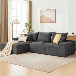 Oversized 110-Inch Modular Sectional Sofa with Corduroy Fabric, Deep Seats, No Assembly Required, for Living Room, Apartment, Bedroom - 1 of 4