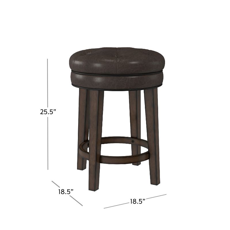 25.5&#34; Krauss Wood Backless Swivel Counter Height Barstool Charcoal Gray - Hillsdale Furniture, 4 of 15