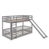 Twin Over Twin Bunk Bed with Slide and Ladder, White - 4 of 4