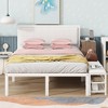 Full Size Metal Platform Bed with Two-Tier Storage Shelves - 2 of 4