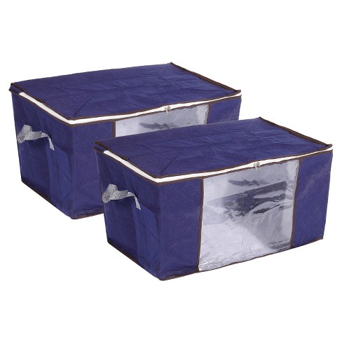 Unique Bargains Foldable Clothes Storage Bins Closet Organizers With  Reinforced Handles Blankets Bedding : Target