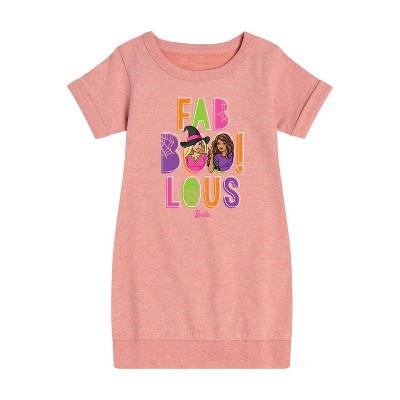Girls' - Barbie - Faboolous Graphic Short Sleeve Fleece Dress