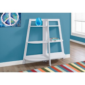TOAOTBNBO 3 Tier Ladder Storage Bookcase, Small Bookshelf with Middle Beam Display Freestanding Shelves for Home Office - 1 of 4