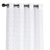 Kate Aurora 2 Piece Silver Sparkly Semi Sheer Trellis Quatrefoil Grommet Top Window Curtain Panels - 84 in. Long - 4 of 4