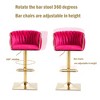 20.5" Vintage Velvet Counter Height Bar Stools Set of 2 with Back and Footrest for Kitchen, Dining Room, or Bar - 2 of 4