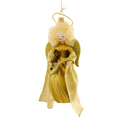 Italian Ornaments 6.0 Inch Celestial Angel With Lute Christmas Music Ornament Tree Ornaments