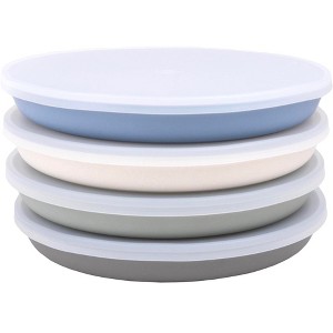 WeeSprout Bamboo Plates, Kid-Sized Bamboo Kids Plates, Dishwasher Safe Bamboo Plate for Kids, 4 pack - 1 of 4
