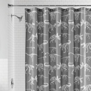 LunaLulinlk Kids Dino Shower Curtain with Hooks - 1 of 4