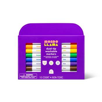 10ct Dual Tip Washable Marker Set - Mondo Llama™