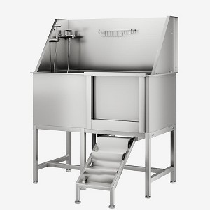 Stainless Steel Utility Sink, Dog Bathing Station, Large Dog Washing Station W/ Dog Bath Brush, Commercial Kitchen Sink, Wide Compartment, Outdoor - 1 of 4