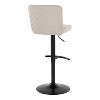 LumiSource Set of 2 Henry Adjustable Barstools Black Metal/Beige Fabric - 4 of 4