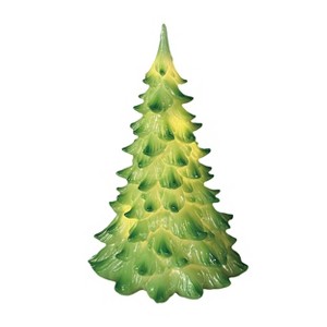 Transpac Small Resin LED Green Christmas Tree Decor Tabletop Decoration Battery Operated Prelit LED Indoor Use Holiday Decor Gift Giving and Hostess - 1 of 1