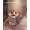 VASAGLE Side Table with Charging Station, Round End Table With Fabric Storage Box, for Living Room, Bedroom, Nightstand with Power Outlets USB Ports - 3 of 4