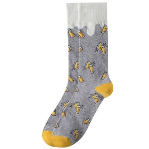Men's Gray Color Novelty Socks - 1 of 3