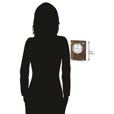Walnut and Clear Quartz Table Clock with Chrome Accents