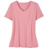Collections Etc Soft Knit V-Neck Short-Sleeve Basic Cotton and Polyester Tee - 4 of 4