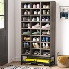 Tribesigns 8-Tier Shoe Storage Cabinet, Wooden Shoe Racks with 24 Cubbies - 2 of 4